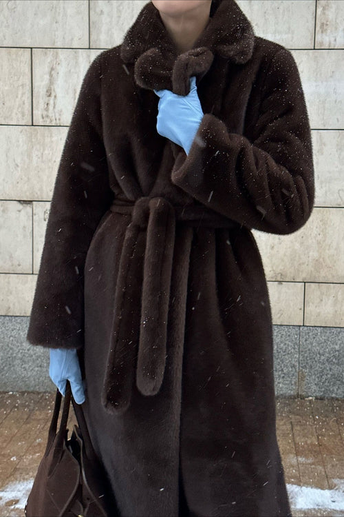 Belted Longline Faux Fur Insulated Overcoat image 1
