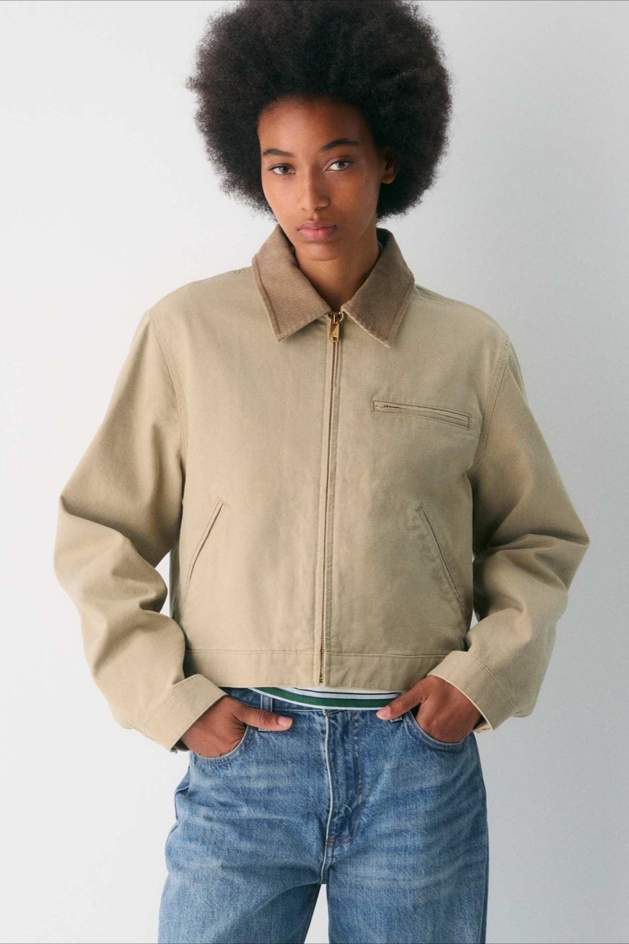 Cropped Utility Workwear Jacket image 5
