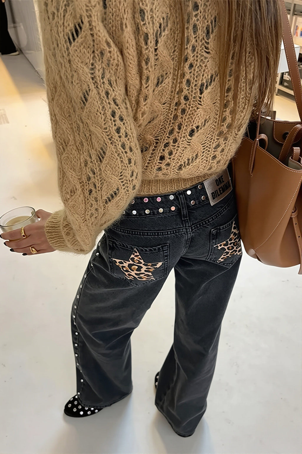 Chic Y2K Star Embroidered Wide Leg Jeans image 1