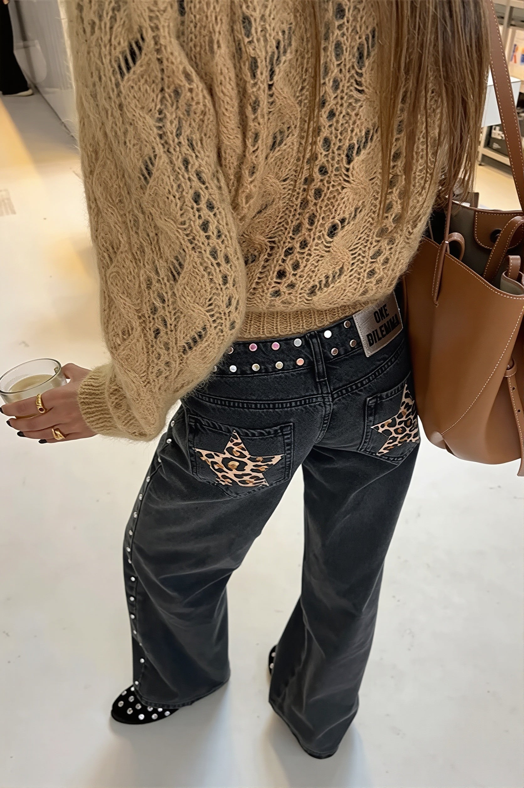 Chic Y2K Star Embroidered Wide Leg Jeans image 1