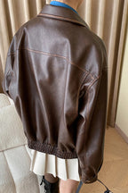 Vintage Modern Oversized Leather Coat image 4