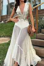 Sleeveless Tassel Mesh Maxi Dress image 2