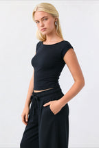Cropped Fitted Retro Polka Dot T‑shirt image 10