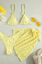 Floral Lace Up Three Piece Swim Set image 4