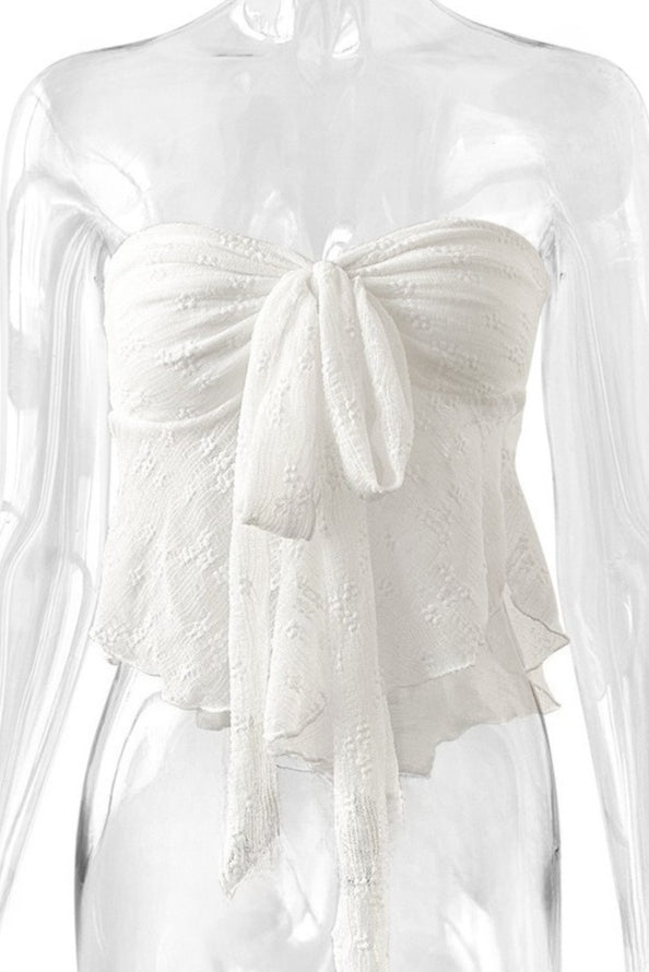 Elegant Lace Wrap Off Shoulder Blouse image 5