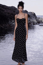 Polka Dot Backless Cami Bodycon Maxi Dress image 4