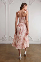 Floral Print Waist Tie Cami Midi Dress image 3