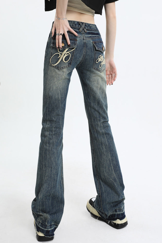 Slim Fit Low Waist Micro Flare Jeans image 8
