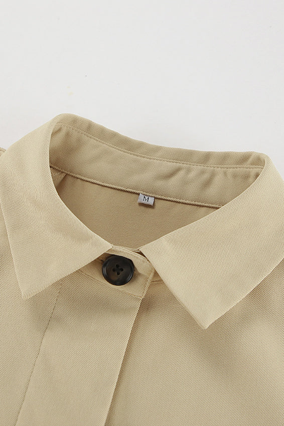 French Khaki Utility Trench Coat image 5