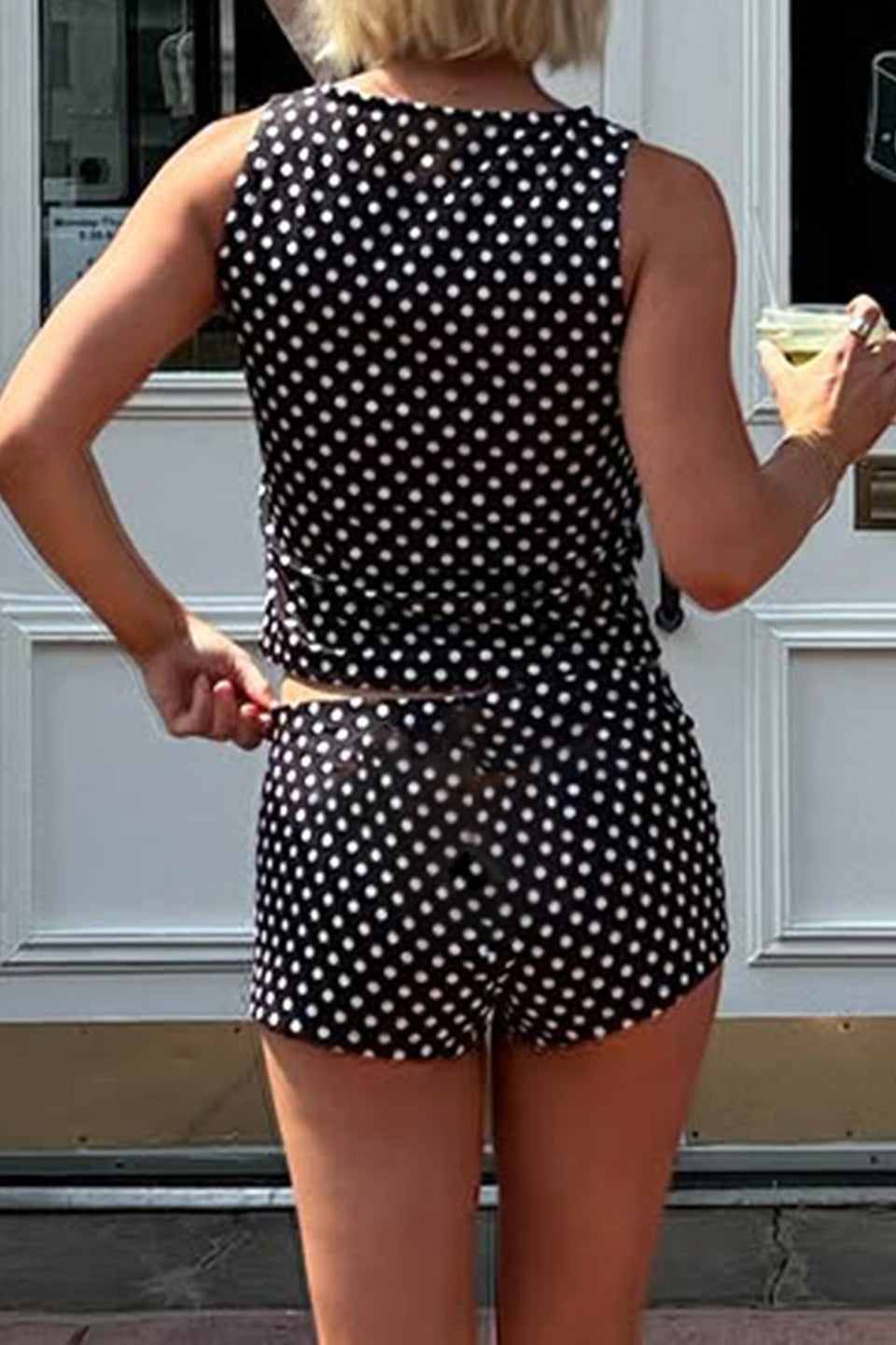Casual Dot Print Tank Two Pieces Set image 4