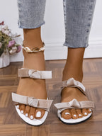 Dahlia Flat Sandals detail view styled for Avrienne