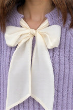 French-Style Bow Sequin Soft Luxe Lazy-Style Loose Knit Sweater image 5