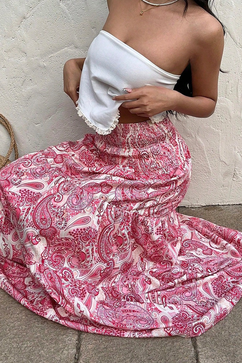 Boho Print A-Line Maxi Skirt image 4