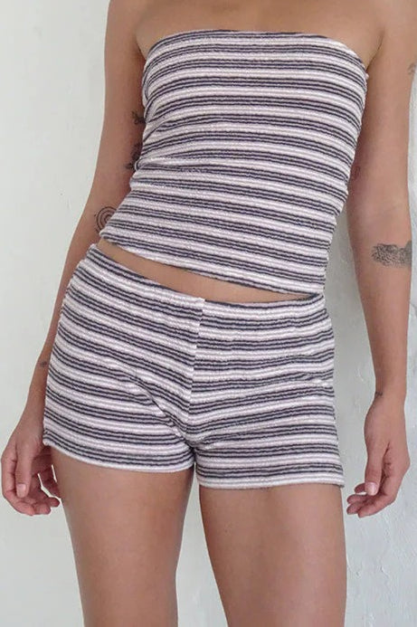 Casual Chic Stripe Skinny Low Waist Shorts image 15