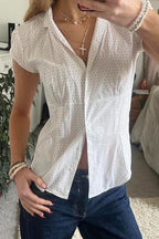 Versatile Red White Plaid Blouse image 12