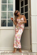 Floral Print Spaghetti Strap V Neck Maxi Dress image 1
