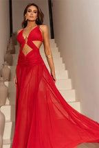 Mesh Hollow Out Boho Dress image 8
