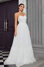 Spaghetti Bandeau Butterfly Tulle Elegant Reception Dress image 3