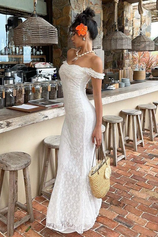 Elegant Lace Sleeveless Spaghetti Strap Slim Maxi Dress image 1