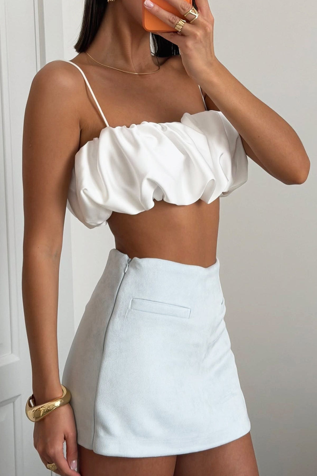 Satin Cropped Sexy Hot Girl Cami Top image 2