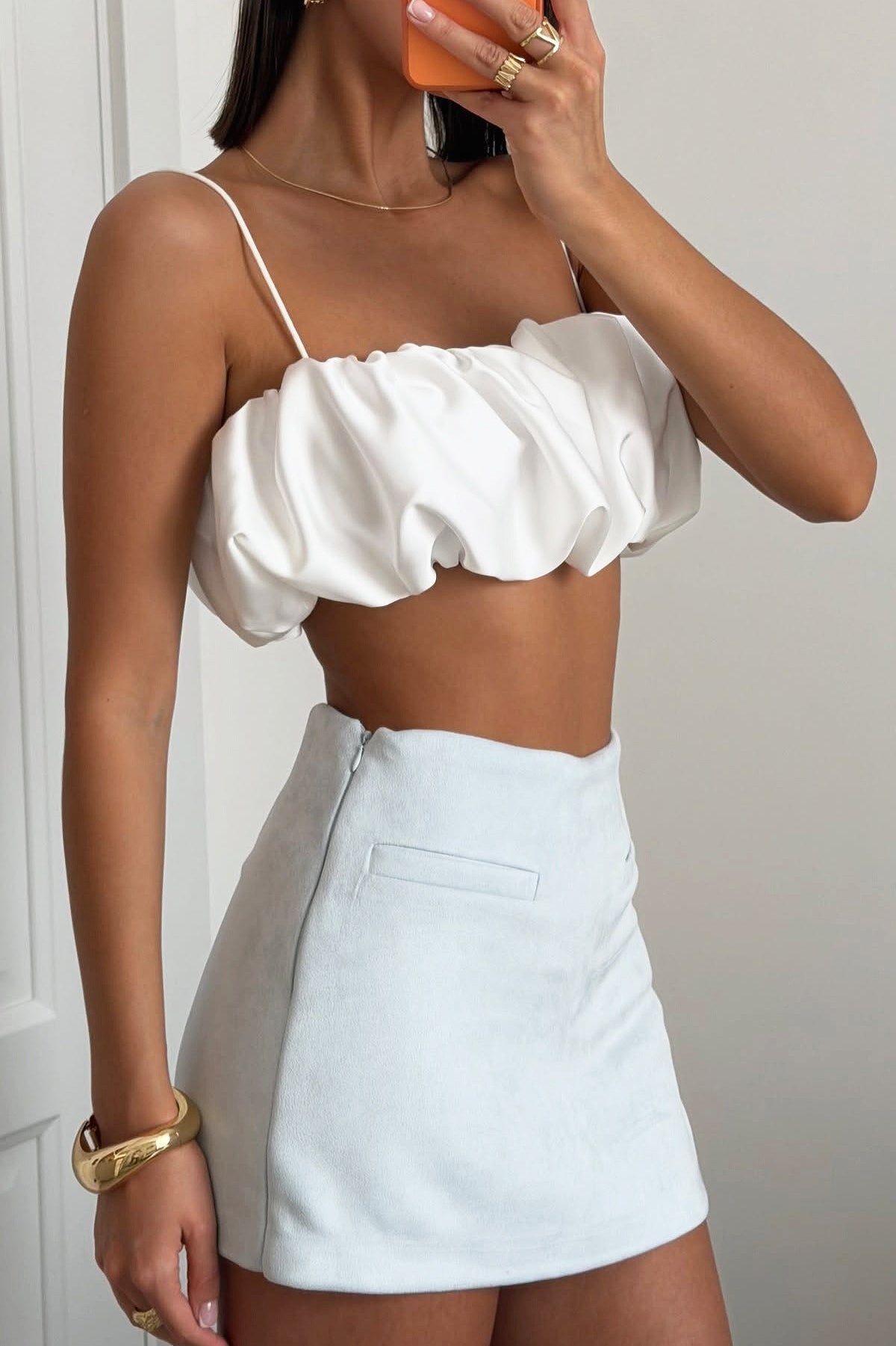 Satin Cropped Sexy Hot Girl Cami Top image 2