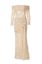 Chic Lace Trim Off Shoulder Long Sleeve Wrap Maxi Dress image 5