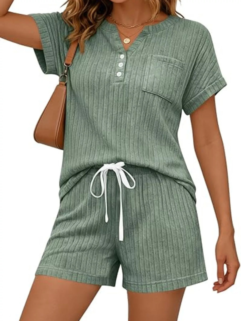 Bettina Short Set detail view styled for Avrienne