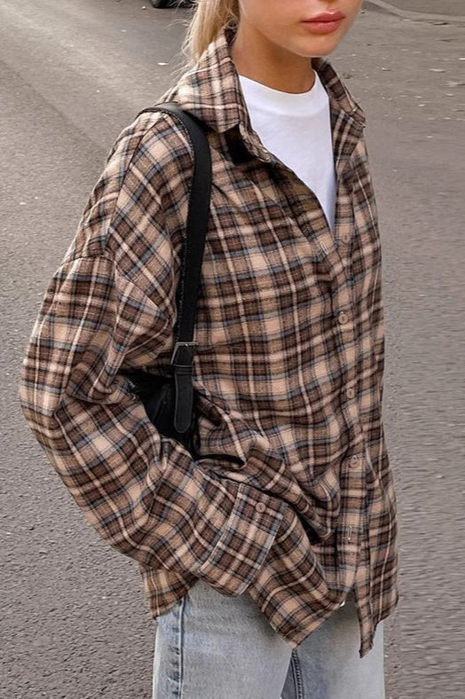 Vintage Plaid Long  Blouse image 4