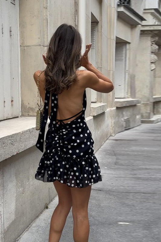 Sexy Polka Dot V-Neck Mini Dress image 4