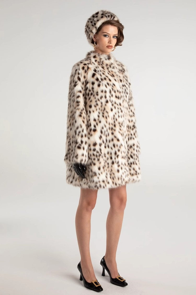 Leopard Print Faux Fur Trench Coat image 2