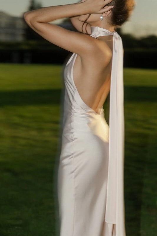 Sexy Satin Backless Sleeveless Party Dress image 5