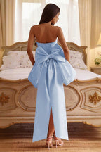 Solid Color Strapless Backless Big Bow Bubble Hem Prom Dress image 10