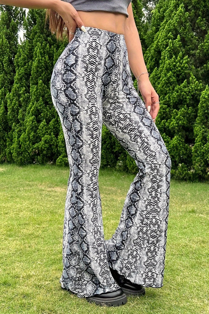 Sexy Snake Pattern Flare Pants image 2
