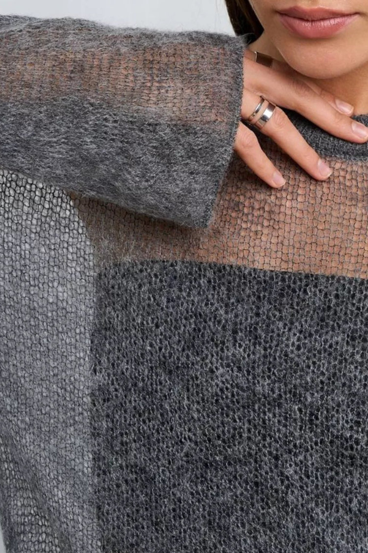 Loose Hollow Out Wool Blend Knit Blouse image 5