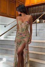 Sexy High Waist Split Floral Dress image 1