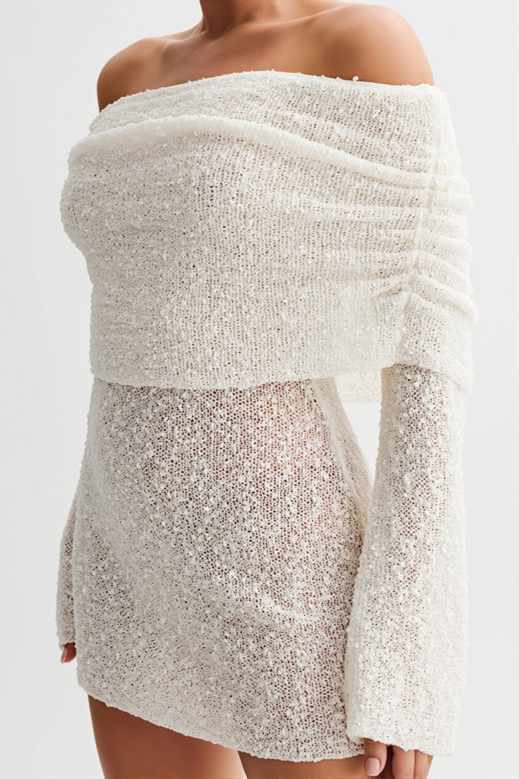 Chic White Bodycon Mini Dress With Tie Waist image 5