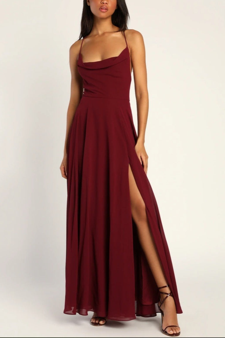 Sexy Halter Backless Maxi Formal Dress image 1