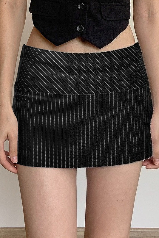 Low Waist Striped Zip Bodycon Mini Skirt image 5