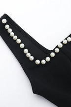 Pearl Trim Square Neck Party Dress image 5