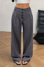 Chic Vintage Button Front Drape Pants image 1