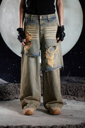 Punk Ripped Loose Fit Denim Jeans image 1