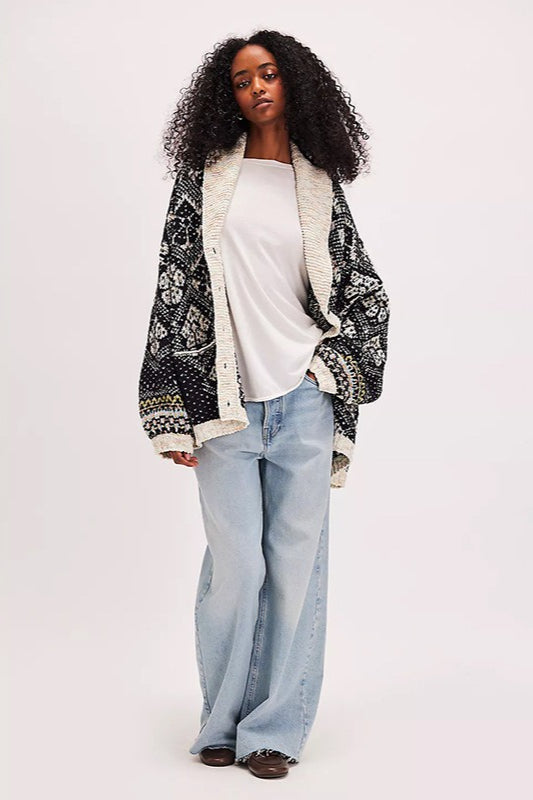 Casual Single Breasted V Neck Square Knit Cardigan image 4