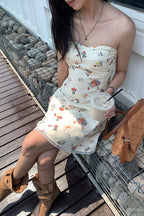 Floral Waist Bandeau Mini Dress image 5