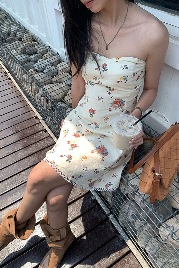 Floral Waist Bandeau Mini Dress image 5