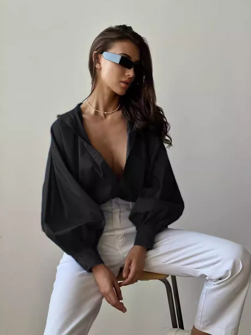 Loose Lantern Sleeve Blouse image 4