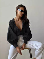 Loose Lantern Sleeve Blouse image 4
