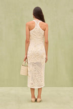 Elegant Knitted Sleeveless Floral Dress image 2