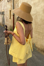 Off Shoulder Cami Tie Back Two Piece Set image 2