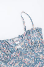 Sexy Spaghetti Strap Paisley Floral Bodycon Maxi Dress image 6