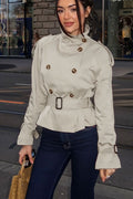 Stand Collar Belted Short Jacket image 1